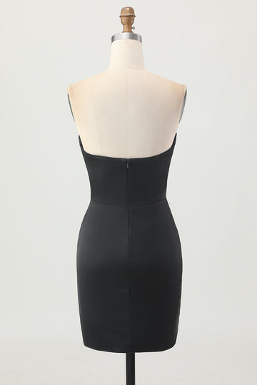 gorset bez ramiączek bodycon z koralikami sukienka na powrót do domu z rozcięciem